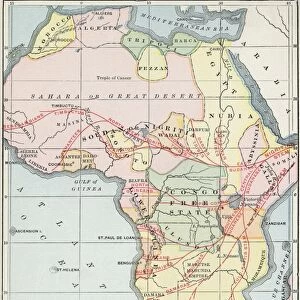 AFRICA: MAP, 1894. Race Chart No. 8, Showing the Geographical Distribution of