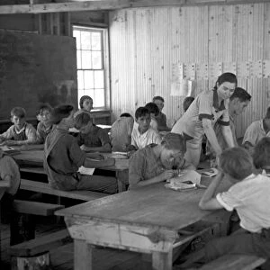 ALABAMA: CLASSROOM, 1936. Rural classroom for migrant children at Skyline Farms