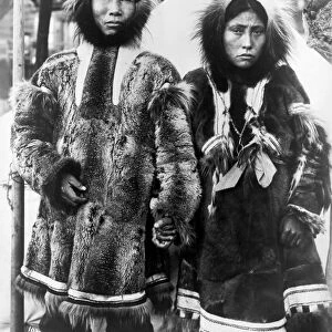 ALASKA: ESKIMO COUPLE. An Eskimo man and woman identified as Happy Jack and wife