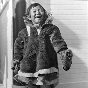 ALASKA: ESKIMO GIRL. Mukpi, an Eskimo girl, in Point Barrow, Alaska