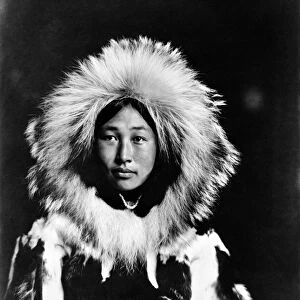 ALASKA: ESKIMO WOMAN. Eskimo woman identified as Obleka, Alaska. Photograph, c1907