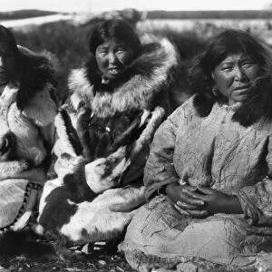 ALASKA: ESKIMOS, c1929. Three Selawik women, Selawik, Alaska. Photographed by Edward S