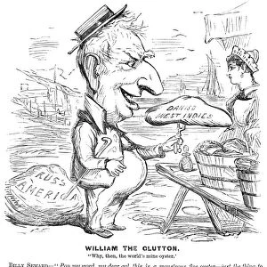 ALASKA PURCHASE CARTOON. American newspaper cartoon, 1867, showing Secretary of State Willaim H