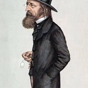 ALFRED TENNYSON (1809-1892). English poet. Caricature lithograph, 1871, from Vanity Fair, after a watercolor drawing by Ape (Carlo Pellegrini, 1839-1889)