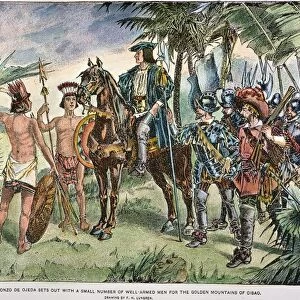 ALONSO de OJEDA (1465?-1515). Native Indians guiding Alonso de Ojeda and his men