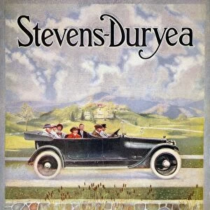 ALSTEVENS-DURYEA AD, 1914. Stevens-Duryea automobile advertisement from an American magazine, 1914