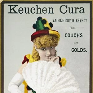 American advertising display card for Keuchen Cura Cough and Cold Remedy, c1885