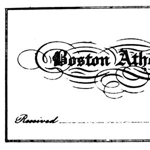 AMERICAN BOOKPLATE, 1820. Boston Athenaeum