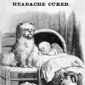 American merchants trade card, c1880, for Dr. Mettaurs headache pills