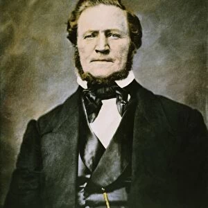 American Mormon leader. Oil over a daguerreotype, c1847, by Mathew Brady
