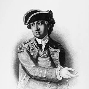 American Revolutionary general. Line and stipple engraving, American, c1860