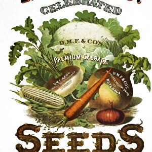 American seed company lithograph poster, c1880