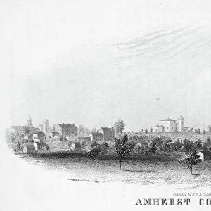 AMHERST COLLEGE, 1863. A view of Amherst College in Amherst, Massachusetts, Steel engraving