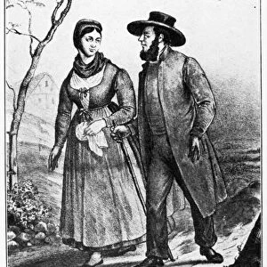 AMISH MENNONITE COUPLE. An Amish Mennonite couple in Lancaster County, Pennsylvania