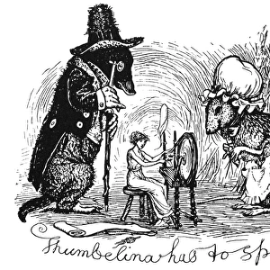 ANDERSEN: THUMBELINA. Thumbelina has to spin