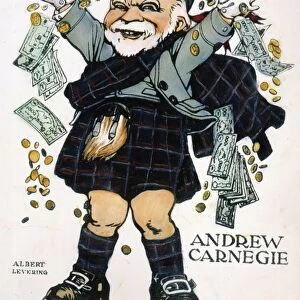 ANDREW CARNEGIE (1835-1919). American industrialist and humanitarian. Carcicature