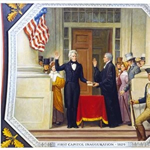 ANDREW JACKSON (1767-1845). Seventh President of the United States. Taking the oath of office