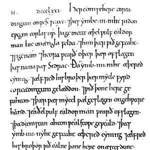 ANGLO-SAXON CHRONICLE. The passage reproduced contains a record of Aethelred