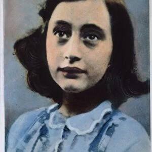 ANNE FRANK (1929-1945). German-Jewish diarist. Oil over a photograph