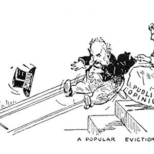 ANTHONY COMSTOCK (1844-1915). American reformer. A Popular Eviction. Cartoon