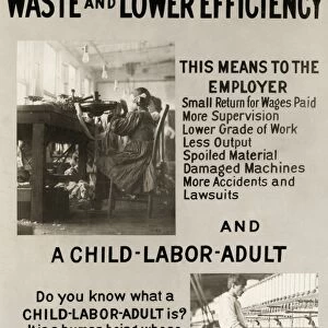 ANTI-CHILD LABOR POSTER. American poster about the hazards of using child labor