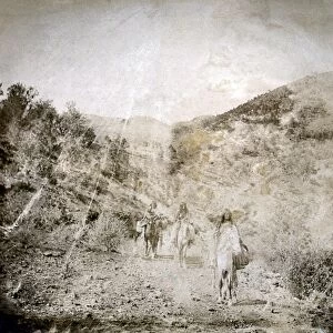 APACHE ON HORSEBACK, c1903. Three Apache men on horseback in the White River Valley, Arizona
