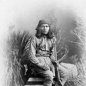 APACHE LEADER, 1885. Chah, a Warm Springs Apache leader. Photograph by Ben Wittick, 1885