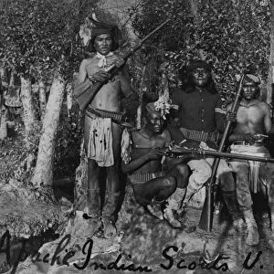 APACHE SCOUTS, 19th CENTURY. Five Apache scouts with the 6th Cavalry of the U. S