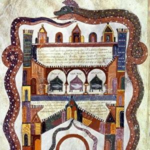 APOCALYPSE, c950. Babylon: Spanish manuscript illumination, c950, from Commentary on the Apocalypse by Beatus of Liebana