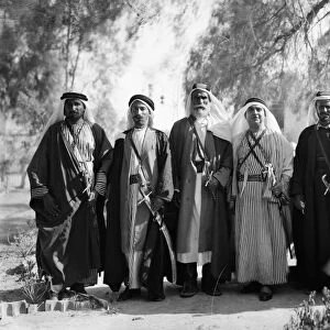 AREF AL-AREF (1892-1973). Palestinian journalist, historian and politician. El-Aref (third from left) with a group of Bedouin sheikhs, c1935