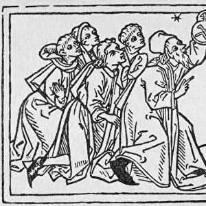 ASTRONOMERS, 1476. Woodcut from an edition of Rodericus Zamorensis Speculum Vitae Humanae