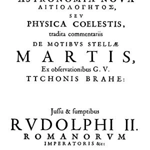ASTRONOMIA NOVA, 1609. Title page of the first edition of Johannes Keplers Astronomia Nova