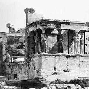 ATHENS: ERECHTHEION. Caryatid porch of the Erechtheion on the Acropolis in Athens, Greece