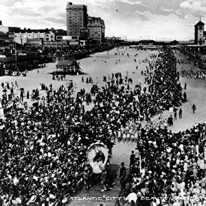 ATLANTIC CITY: PAGEANT. A bird s-eye of view of the beauty pageant parade along