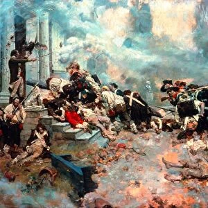 Attack upon the (Benjamin) Chew House (1777). Oil on canvas by Howard Pyle, 1898