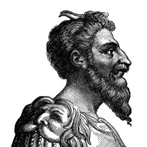 ATTILA (c406-453). King of the Huns. Line engraving, 19th century