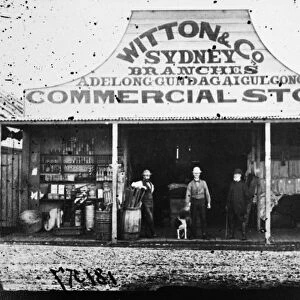 AUSTRALIA: GOLD RUSH, 1872. A general store in Gulgong, New South Wales, Australia