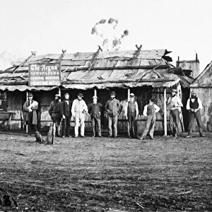 AUSTRALIA: GOLD RUSH TOWN. The newspaper and printing office at Gulgong, New South Wales