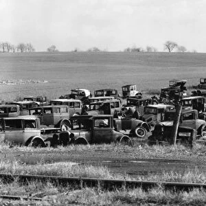 AUTOMOBILE DUMP, 1935. A car dump near Easton, Pennsylvania. Photograph by Walker Evans