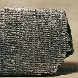 BABYLONIAN CALENDAR. Calendar listing the lucky and unlucky days of the year in cuneiform. From Babylon. 7th century B. C