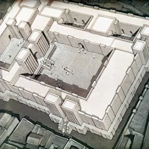 BABYLONIAN TEMPLE. Reconstruction of Babylonian temple of Ish-tar-Kititum at Ischali, c1800 B. C