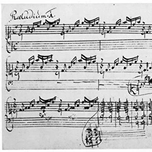 BACH: MANUSCRIPT, 1720. Autograph manuscript page of Johann Sebastian Bachs Clavierbuchlein