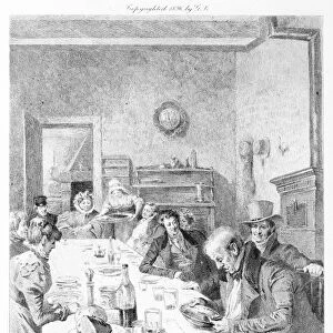 BALZAC: LE P├êRE GORIOT. Goriot at the Pension. Illustration, 1896, for Honore de Balzacs novel, Le P├¿re Goriot
