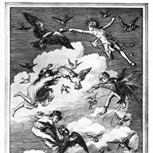 BARRIE: PETER PAN, 1911. Peter teaches the children to fly. Drawing by Francis D