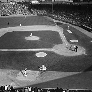 BASEBALL GAME, 1967. Game between the Boston Red Sox (in the field) and the Minnesota Twins at Fenway Park in Boston, Massachusetts, on the last day of the regular season, 1 October 1967, won by the Red Sox 5-3 to clinch the American League pennant