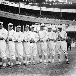 BASEBALL: GIANTS, c1910. A line-up of players for the New York Giants at the Polo