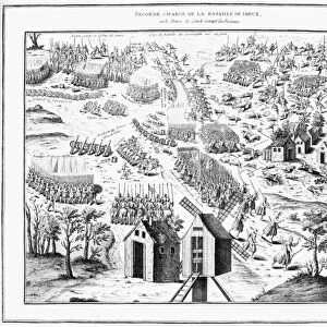 BATTLE OF DREUX, 1562. The second charge, led by Louis I, Prince of Conde, during