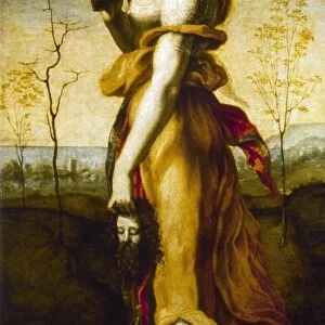 BECCAFUMI: JUDITH. Judith with the Head of Holofernes. Oil on panel, Domenico Beccafumi