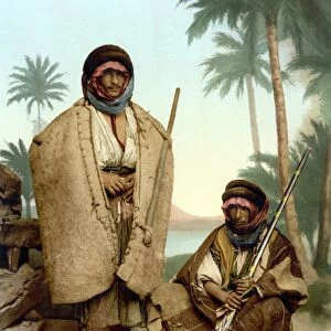 BEDOUINS, c1895. Bedouin shepherds from Syria. Studio photograph, c1895