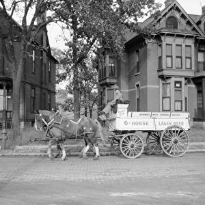 BEER WAGON, 1939. A beer wagon in Minneapolis, Minnesota. Photograph by John Vachon
